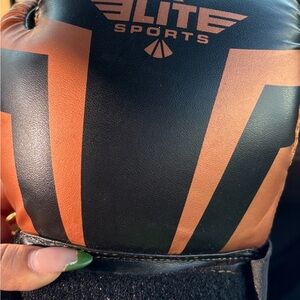 Elite Sports Black and Orange Boxing Gloves